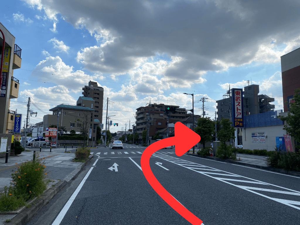 東武東上線朝霞駅からロイテ朝霞鍼灸整骨院（幸町）へのアクセス3